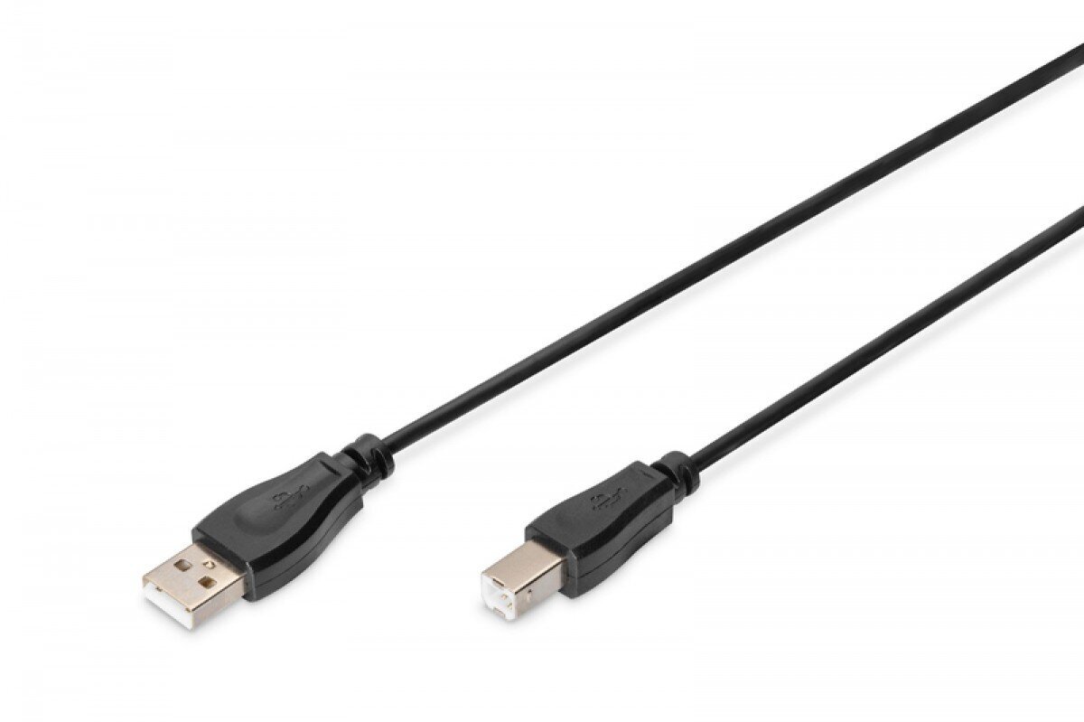 Assmann Connection Cables USB 2. 0 A/M -B/M 1,0m black hind ja info | Mobiiltelefonide kaablid | hansapost.ee