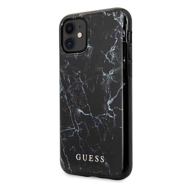 Telefoniümbris GUESS Marble Hardcase GUHCN61PCUMABK - Iphone 11 , must цена и информация | Telefonide kaitsekaaned ja -ümbrised | hansapost.ee