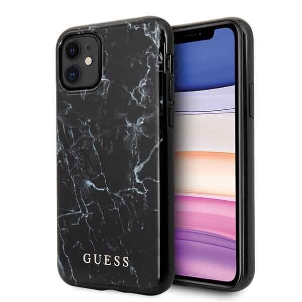 Telefoniümbris GUESS Marble Hardcase GUHCN61PCUMABK - Iphone 11 , must цена и информация | Telefonide kaitsekaaned ja -ümbrised | hansapost.ee