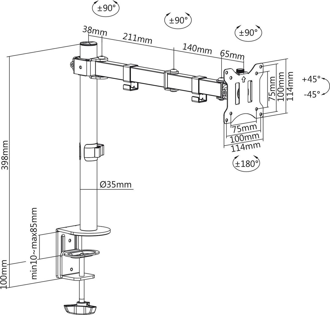 Maclean MC-883 monitor mount / stand hind ja info | Monitori kinnitused | hansapost.ee