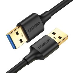 UGREEN USB 3.0 A-A Cable 3m (black) hind ja info | Mobiiltelefonide kaablid | hansapost.ee