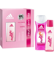 Набор Adidas Fruity Rhythm для женщин: туалетная вода EDT 75 мл + гель для душа 250 мл цена и информация | Женские духи | hansapost.ee