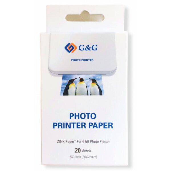 Fotoprinteri paper G&G GG-ZP023-20 20 lehte - цена и информация | Vihikud, märkmikud ja paberikaubad | hansapost.ee