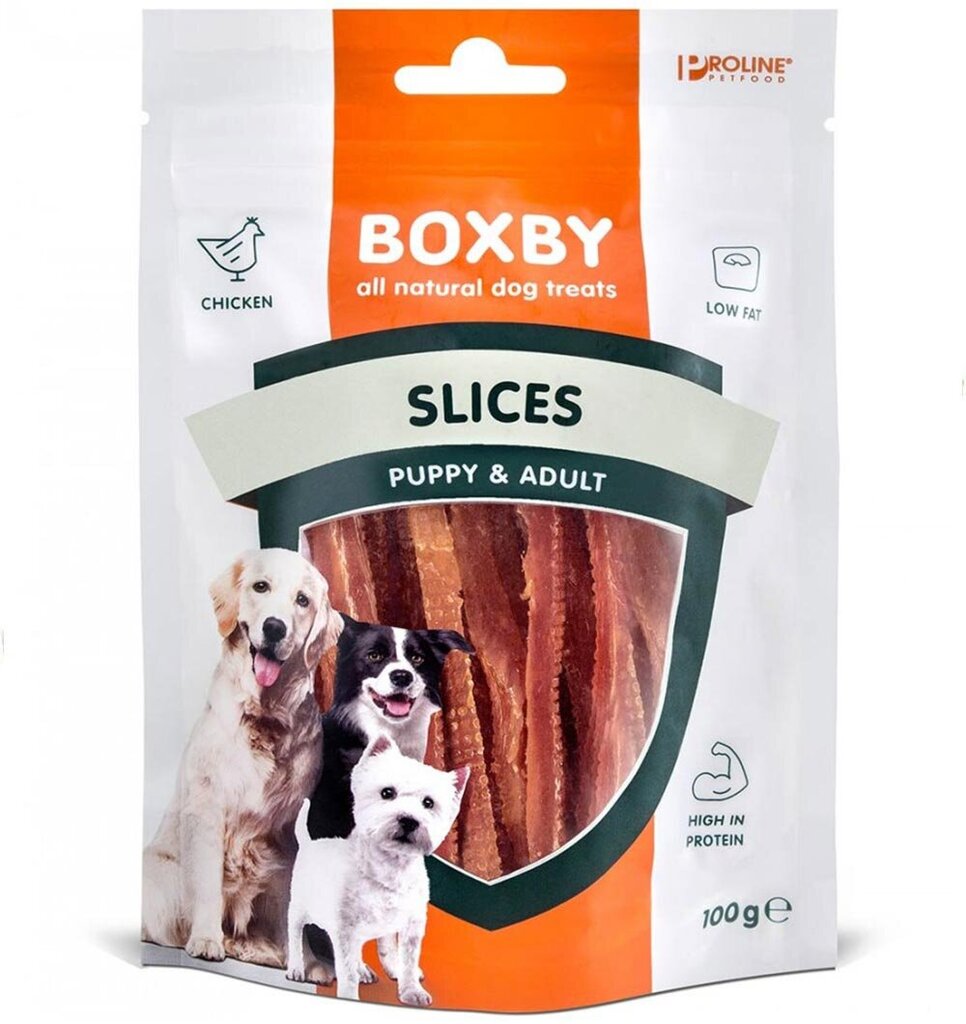 Boxby Slices naturaalne maius koerale, kanalihaga, 100 g hind ja info | Koerte maiused | hansapost.ee