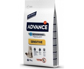 Корм для кошек ADVANCE CAT ADULT SALMON SENSITIVE 10,0KG -  (ЛОСОСЬ И РИС) цена и информация | Сухой корм для кошек | hansapost.ee