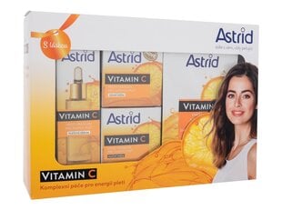 Näohoolduskomplekt Astrid C-vitamiin: näoseerum, 30 ml + päevane näokreem, 50 ml + öökreem, 50 ml + tekstiilist näomask цена и информация | Кремы для лица | hansapost.ee