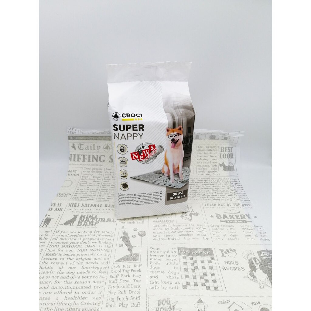 Croci Super Nappy News Paper matt, 57x54cm, 30tk. цена и информация | Hooldus/grooming | hansapost.ee