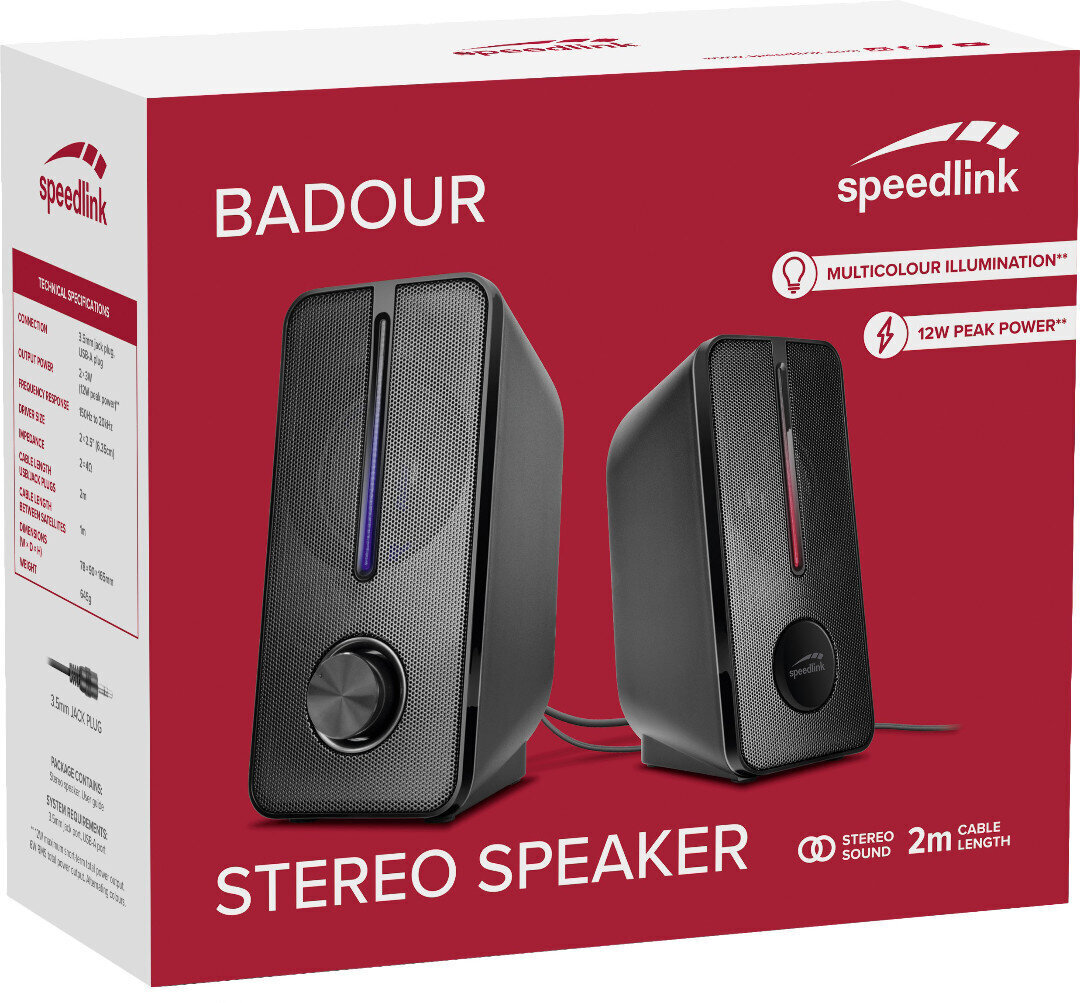 SpeedLink Badour SL-810006-BK цена и информация | Kõlarid | hansapost.ee