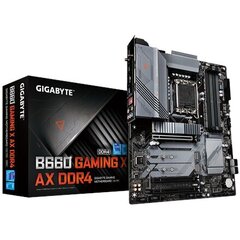 Gigabyte B660 GAMING X AX DDR4 1.0 M/B Processor family Intel, Processor socket LGA1700, DDR4 DIMM, Memory slots 4, Supported hard disk drive interfaces SATA, M.2, Number of SATA connector hind ja info | Gigabyte Arvuti komponendid | hansapost.ee