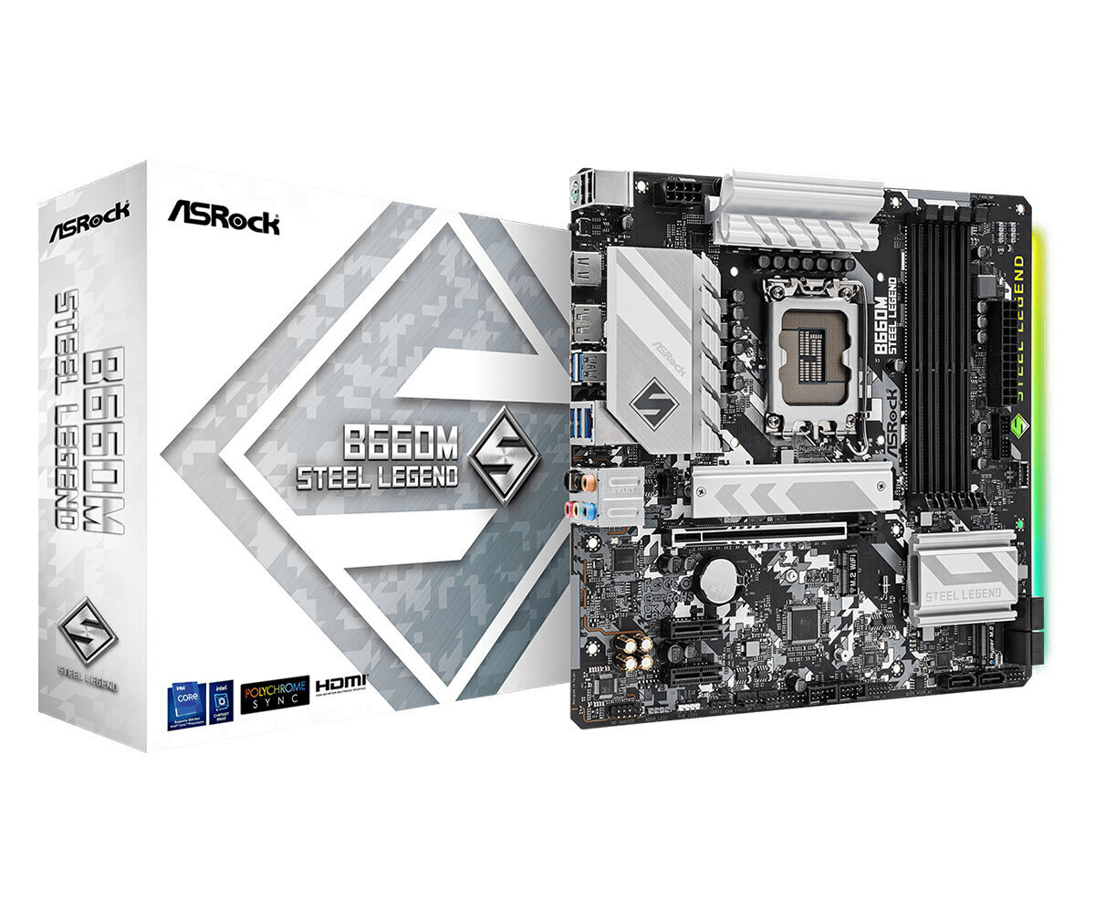 Asrock B660M Steel Legend Intel B660 LGA 1700 micro ATX цена и информация | Emaplaadid | hansapost.ee