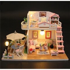 Деревянный двухэтажный кукольный домик со светодиодной подсветкой цена и информация | DIY HOUSE Товары для детей и младенцев | hansapost.ee