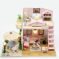 Деревянный двухэтажный кукольный домик со светодиодной подсветкой цена и информация | DIY HOUSE Товары для детей и младенцев | hansapost.ee