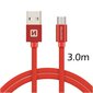 Swissten Textile Quick Charge Universal Micro USB Data and Charging Cable 3.0m Red цена и информация | Mobiiltelefonide kaablid | hansapost.ee