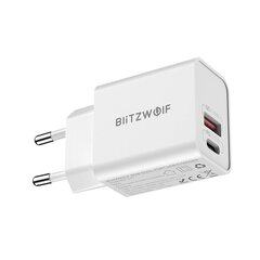 Wall Charger Blitzwolf BW-S20, USB, USB-C, 20W (white) цена и информация | Зарядные устройства для телефонов | hansapost.ee