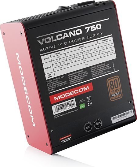 MODECOM Volcano 750W (ZAS-MC85-SM-750-ATX-VOLCANO) hind ja info | Toiteplokid | hansapost.ee