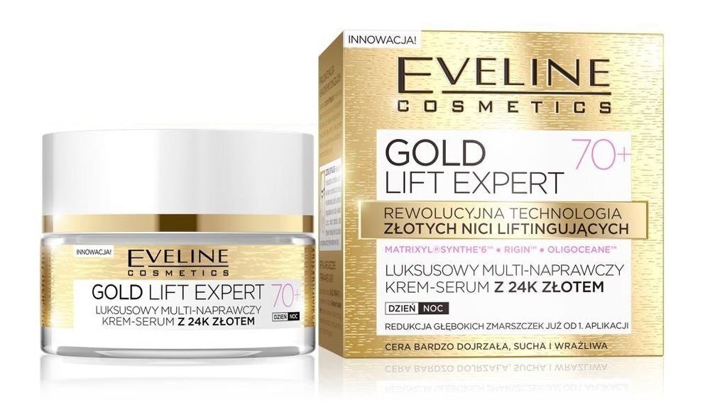 Näokreem Eveline Gold Lift Expert 70+ 50 ml цена и информация | Näokreemid | hansapost.ee