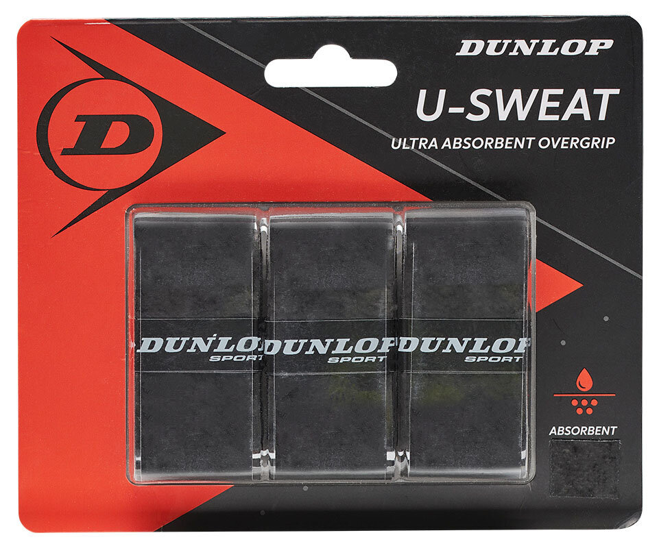 Reketi mähised DUNLOP U-SWEAT 3tk. black цена и информация | Välitennise tooted | hansapost.ee