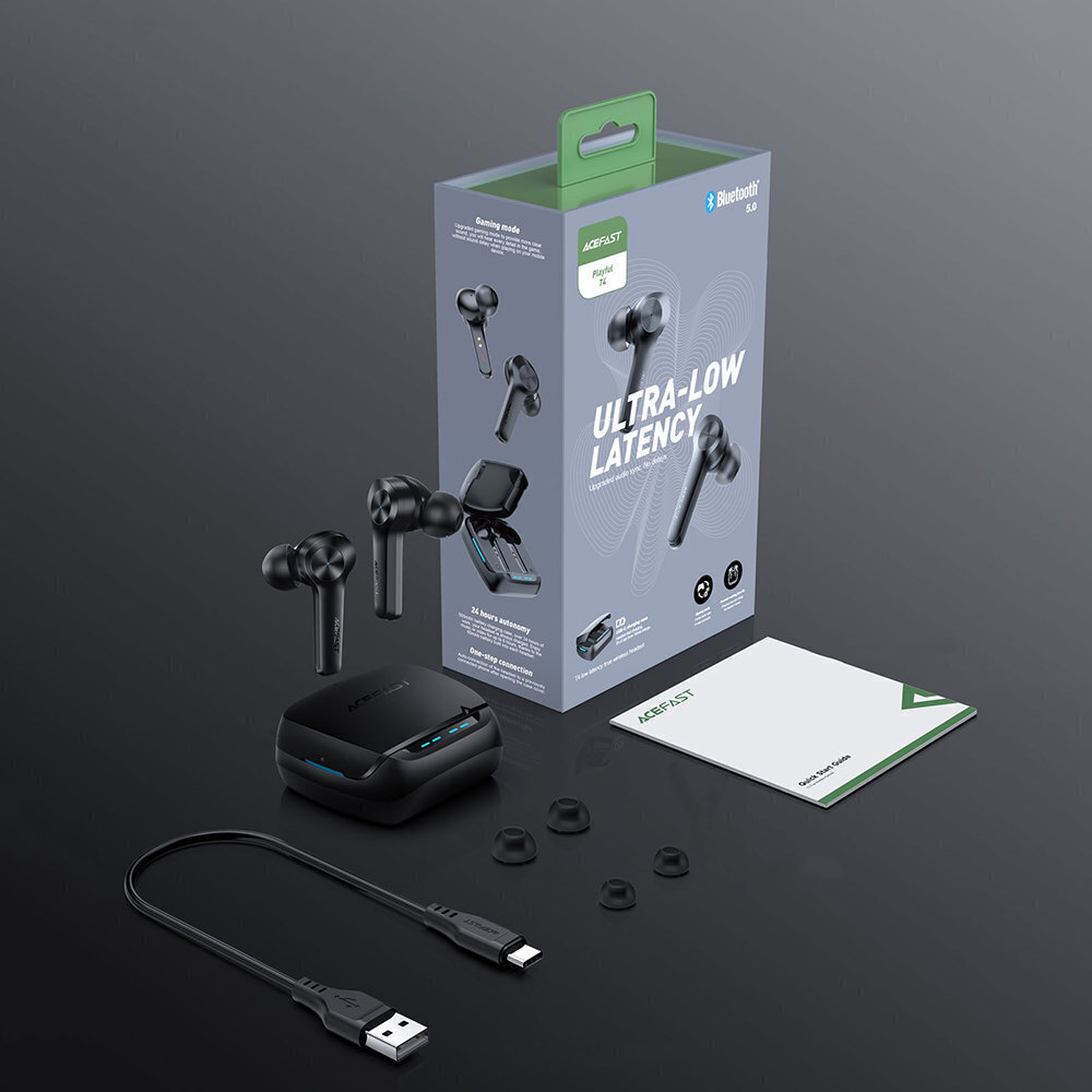 Acefast In-Ear TWS Bluetooth 5.0 T4 Black цена и информация | Kõrvaklapid | hansapost.ee