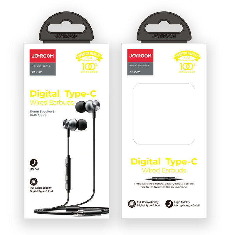 Joyroom EarBuds USB Type C JR-EC04 Silver hind ja info | Kõrvaklapid | hansapost.ee