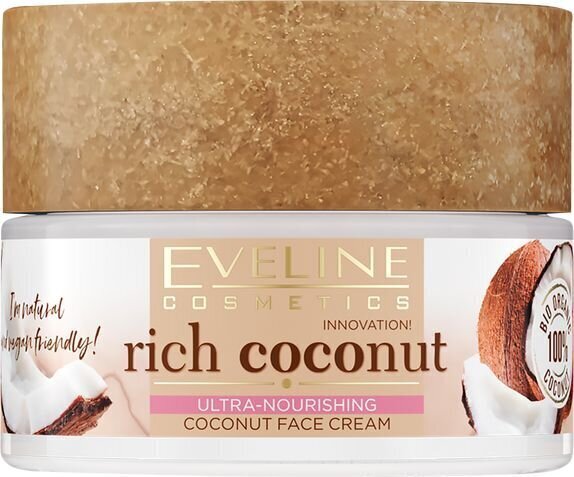 Toitev näokreem Eveline Rich Coconut, 50 ml цена и информация | Näokreemid | hansapost.ee