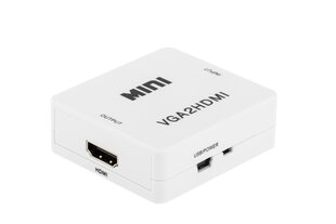 Cabletech Adapter to Transfer VGA (+Audio) to HDMI White hind ja info | USB adapterid ja jagajad | hansapost.ee