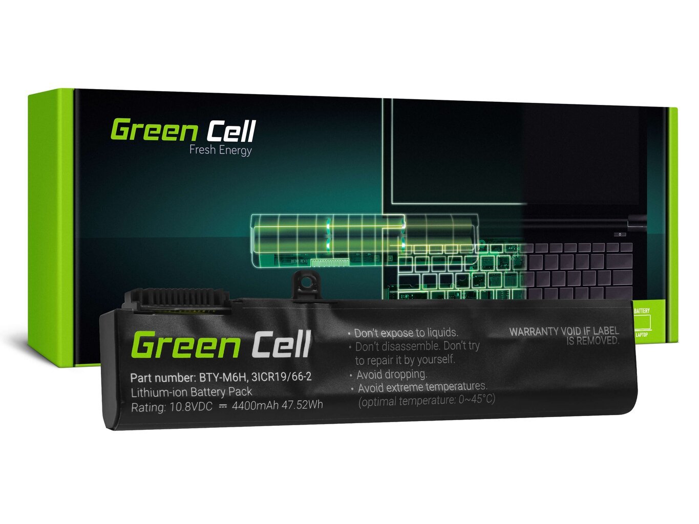 Green Cell BTY-M6H Sülearvuti aku MSI GE62 GE63 GE72 GE73 GE75 GL62 GL63 GL73 GL65 GL72 GP62 GP63 GP72 GP73 GV62 GV72 PE60 PE70 hind ja info | Sülearvuti akud | hansapost.ee