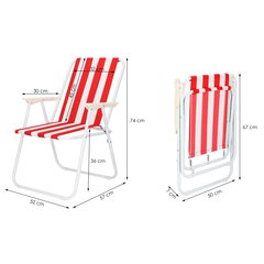 Садовый стул Springos GC0052, белый/красный цена и информация | Садовые стулья, кресла, пуфы | hansapost.ee