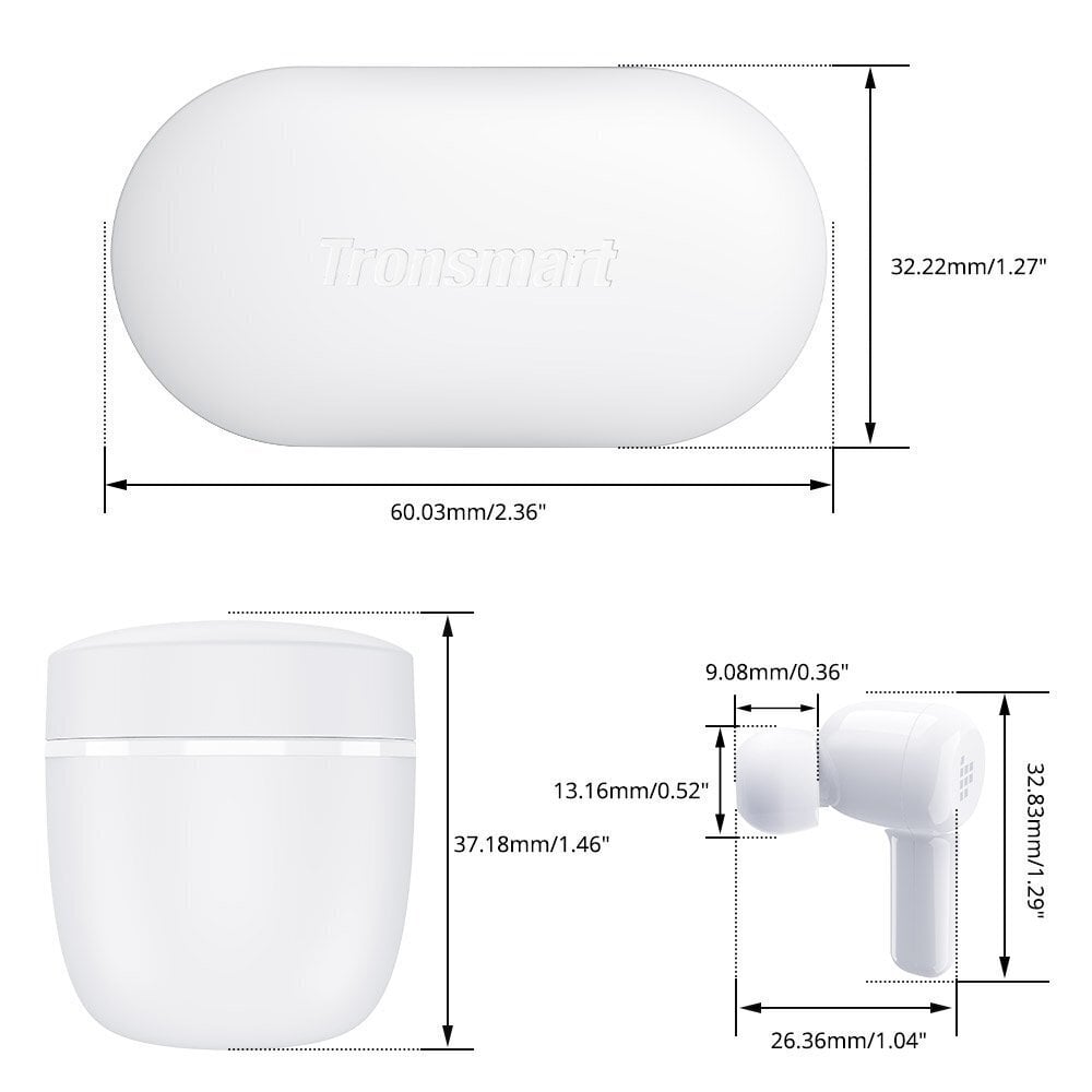 TronsmArt Apollo Air TWS 372452 White цена и информация | Kõrvaklapid | hansapost.ee