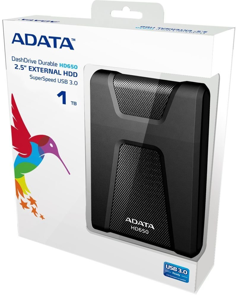 A-Data HD650 2.5'' 1TB, USB 3.0 цена и информация | Välised kõvakettad | hansapost.ee