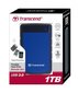 Väline kõvaketas Transcend StoreJet 25H3 1TB 2,5" USB 3.0, sinine hind ja info | Välised kõvakettad | hansapost.ee