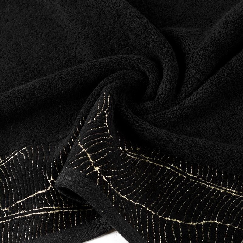 Puuvillane rätik koos äärega, must, 50x90 cm. цена и информация | Rätikud ja saunalinad | hansapost.ee