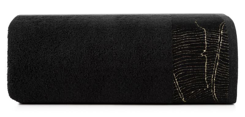 Puuvillane rätik koos äärega, must, 50x90 cm. цена и информация | Rätikud ja saunalinad | hansapost.ee