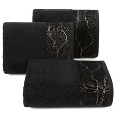 Puuvillane rätik koos äärega, must, 50x90 cm. hind ja info | Rätikud ja saunalinad | hansapost.ee