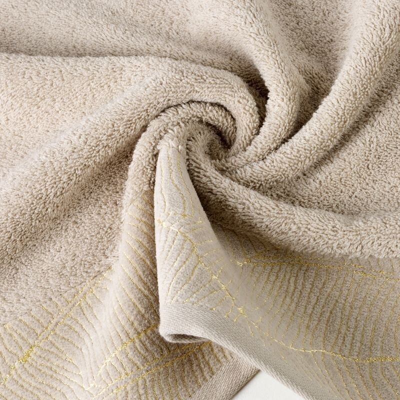 Puuvillane rätik koos äärega, helepruun, 50x90 cm. hind ja info | Rätikud ja saunalinad | hansapost.ee