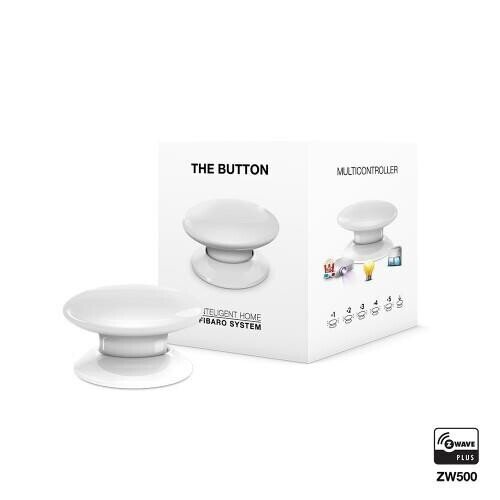 Nupp Fibaro The Button Z-Wave, White цена и информация | Valvesüsteemid, kontrollerid | hansapost.ee