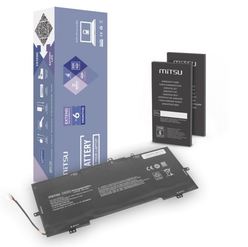 Aku Mitsu Battery HP BC/HP-ENVY13D (3500 mAh (40 Wh)) 11.4V 3 cells Li-polymer цена и информация | Sülearvuti akud | hansapost.ee