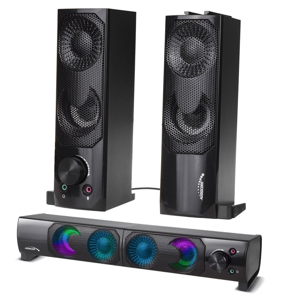 Kõlarid 2 in 1 PC Speaker Soundbar Computer RGB LED Backlight Stereo Gaming USB 2 x 3W AUX 3.5 mm цена и информация | Kõlarid | hansapost.ee