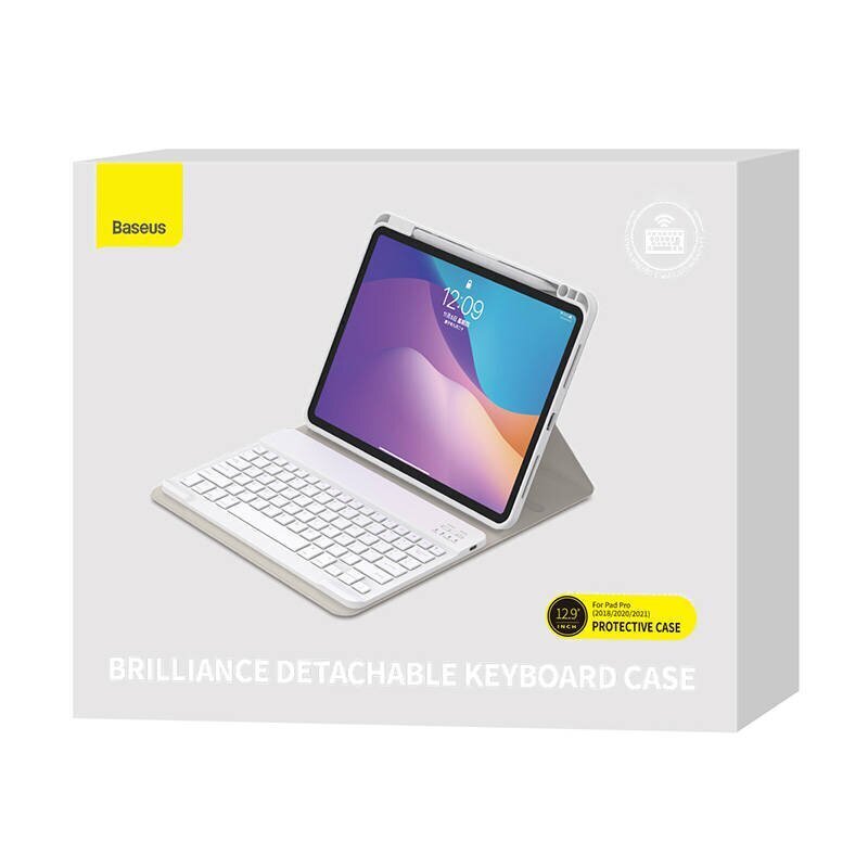 Baseus Brilliance case with keyboard for Ipad Pro 12.9 " white цена и информация | Tahvelarvuti ümbrised ja kaaned | hansapost.ee