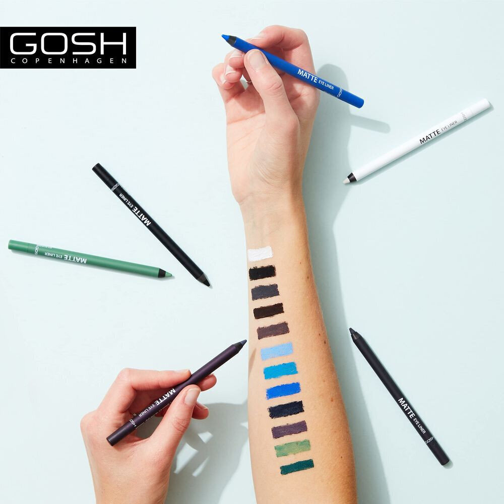 Silmapliiats Gosh Matte Eyeliner No.008 Crazy Blue, 1,2g hind ja info | Lauvärvid, ripsmetušid ja silmapliiatsid | hansapost.ee