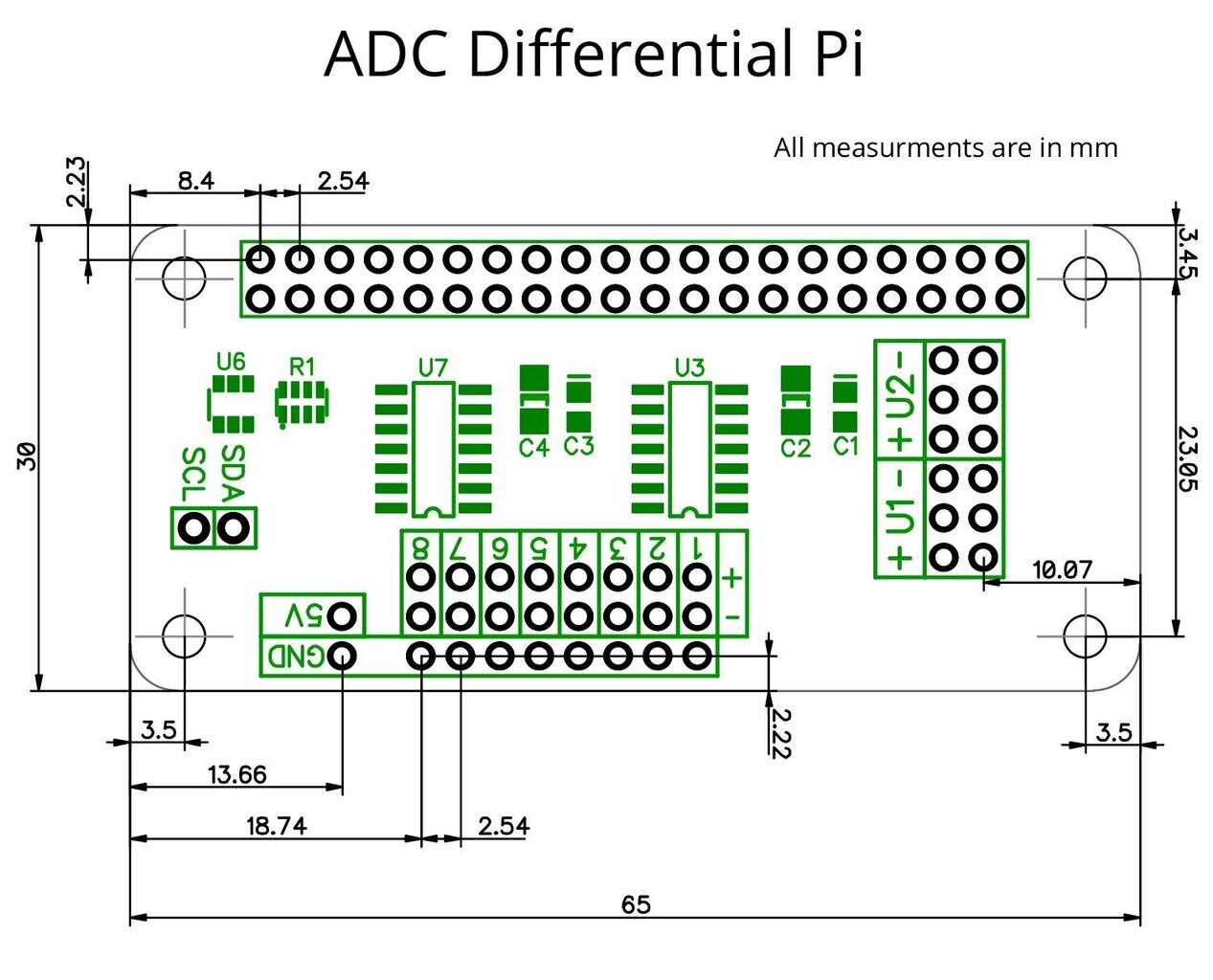 ADC diferentsiaal Pi – MCP3424 – 8 kanaliga A / C цена и информация | Konstruktorid, robootika ja tarvikud | hansapost.ee