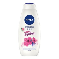 Dušigeel Nivea Care & Relax Shower & Bath - Shower gel and bath foam, 750 ml hind ja info | Dušigeelid, õlid | hansapost.ee