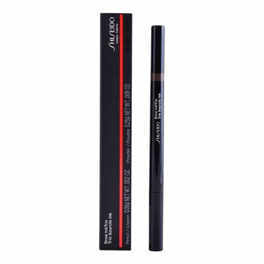 Kulmupliiats Shiseido Brow InkTrio - Eyebrow Pencil 04 Ebony #3d2b25 hind ja info | Kulmupliiatsid, -puudrid ja -värvid | hansapost.ee