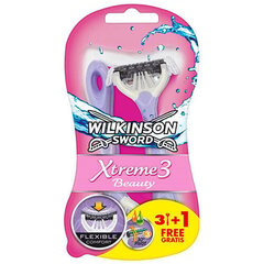 Ühekordsed žiletid Wilkinson Sword Xtreme3 Beauty ( 4 pcs ) - Disposable razor for women цена и информация | Средства для бритья и косметика | hansapost.ee