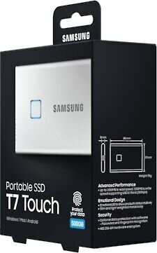 Väline kõvaketas Samsung T7 Touch 1TB USB 3.2 Write speed 1000 MBytes/sec Read speed 1050 MBytes/sec MU-PC1T0S/WW hind ja info | Välised kõvakettad | hansapost.ee