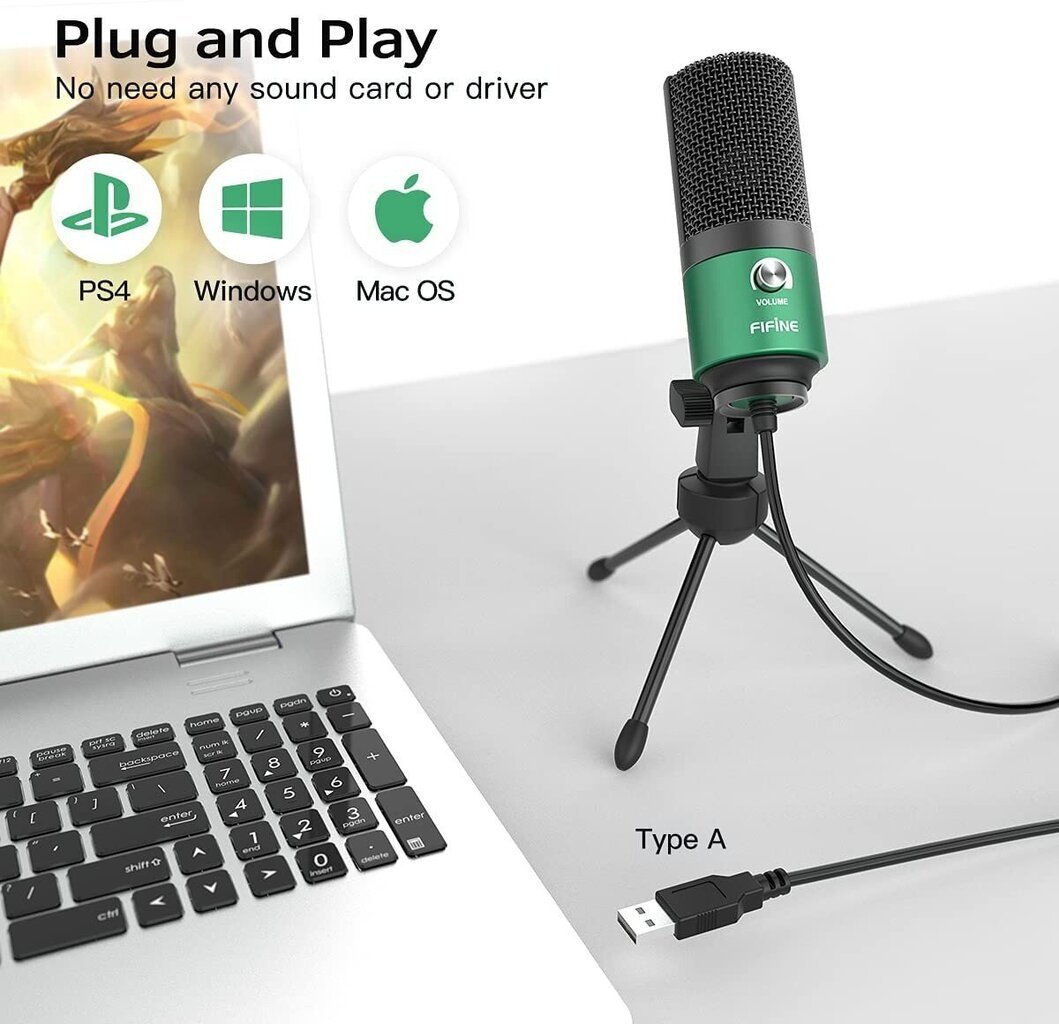Kondensaator mikrofon Fifine K669B USB цена и информация | Mikrofonid | hansapost.ee