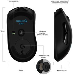 Logitech G703, черный цена и информация | Компьютерные мыши | hansapost.ee