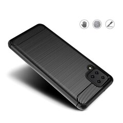 Чехол Hurtel Carbon для Samsung Galaxy A12 / Galaxy M12, чёрный цена и информация | Чехлы для телефонов | hansapost.ee