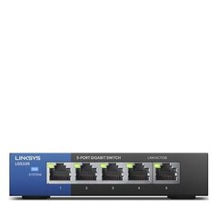 Сетевой концентратор Linksys Switch LGS105 Unmanaged, Desktop, 1 Гбит/с (RJ45), 5 портов 5, внешнее питание, внешний источник питания цена и информация | Маршрутизаторы (роутеры) | hansapost.ee