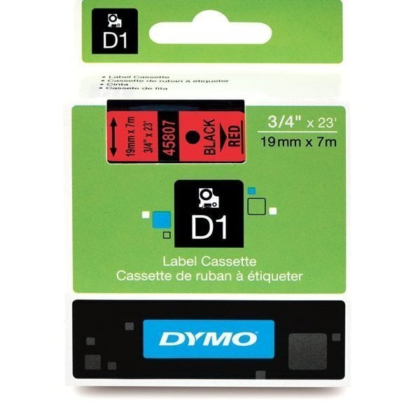 Dymo lint D1 19mmx7m must/punasel 45807/5 hind ja info | Printeritarvikud | hansapost.ee