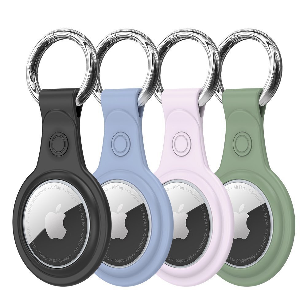 Ümbris Dux Ducis set Silicone flexible cover keychain loop case for Apple AirTag (Black / Green / Pink / Blue), 4 tk price and information | Lisatarvikud mobiiltelefonidele | hansapost.ee